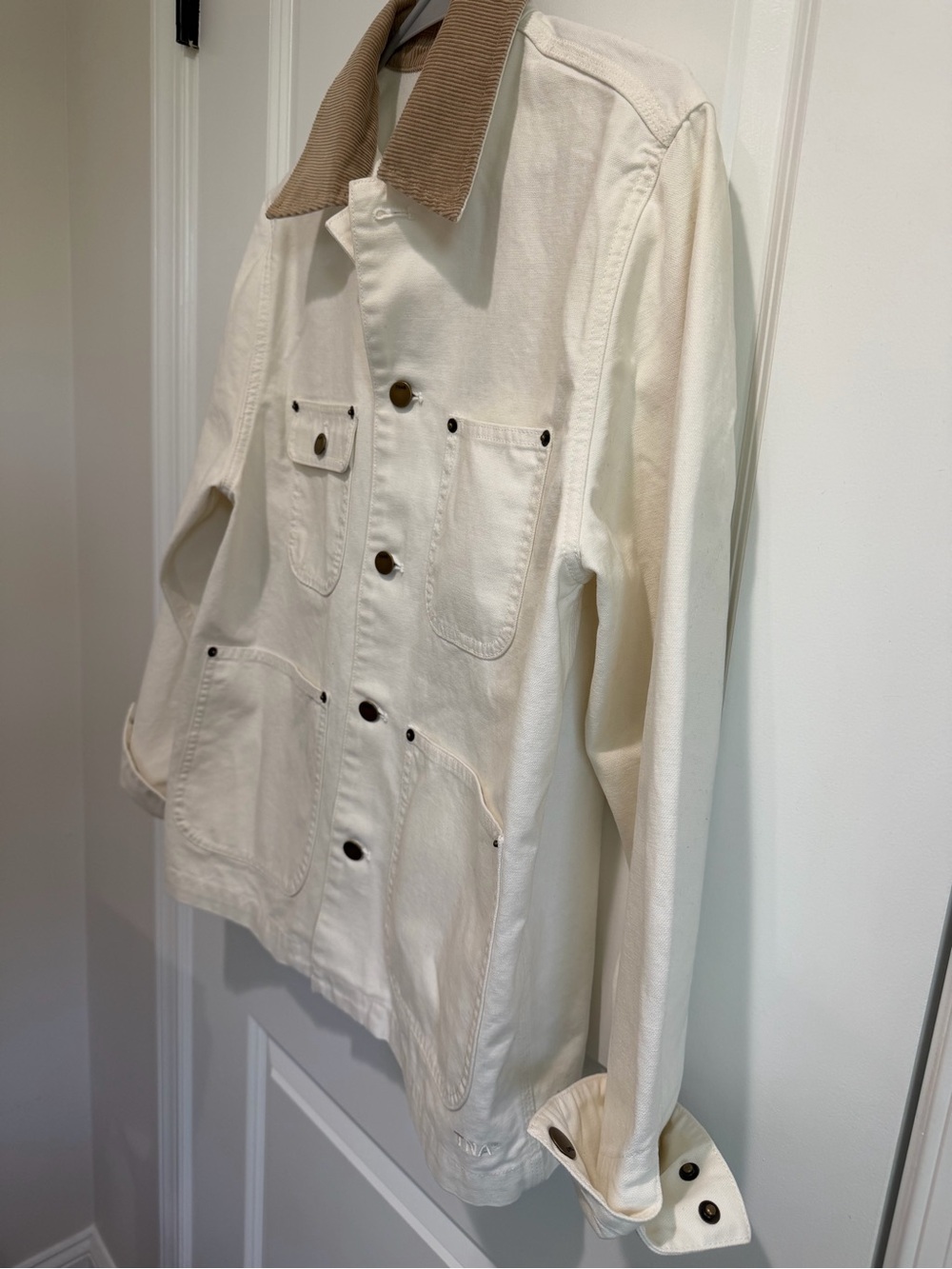 Aritzia TNA Cream Barnett Chore lightweight Canvas Jacket - Picture 3 of 6
